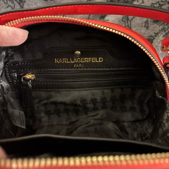 Karl Lagerfeld Red and Black Crossbody Bag - Picture 3 of 6